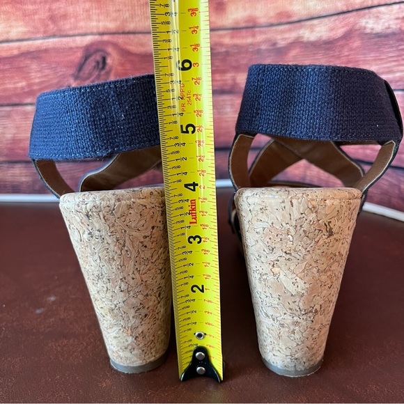 Lucky Brand Marla Blue Cork Wedge Platform Sandals - Picture 5 of 15